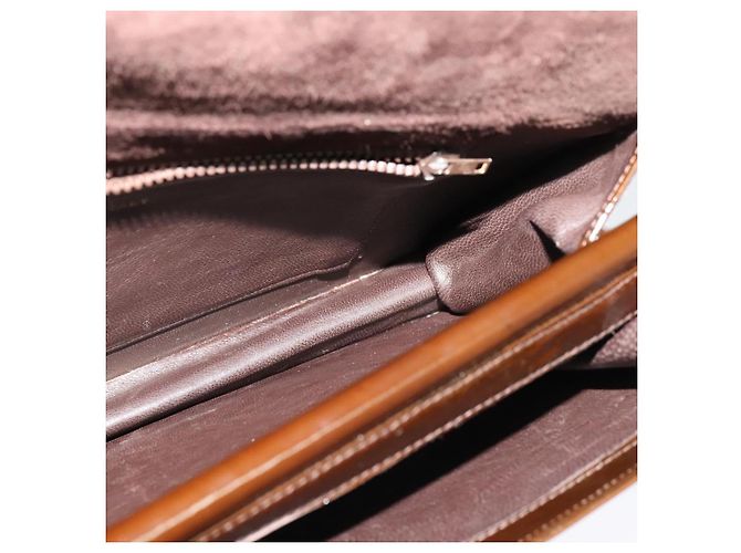 BALLY Borsa a Spalla in Pelle Scamosciata Marrone Scuro Oro Auth BA5436 D'oro - vista 18