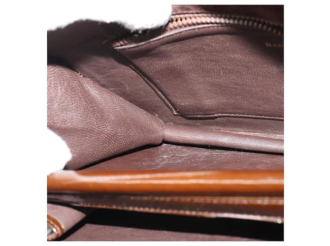 BALLY Borsa a Spalla in Pelle Scamosciata Marrone Scuro Oro Auth BA5436 D'oro - vista 19
