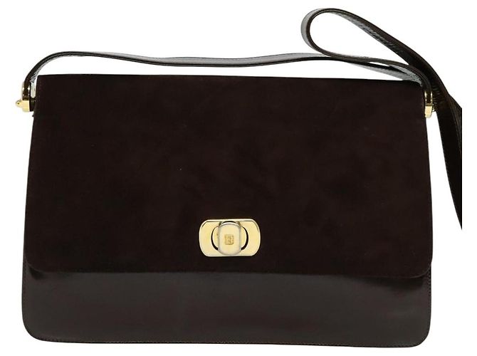 BALLY Borsa a Spalla in Pelle Scamosciata Marrone Scuro Oro Auth BA5436 D'oro - vista 2