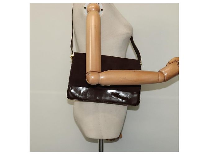 BALLY Borsa a Spalla in Pelle Scamosciata Marrone Scuro Oro Auth BA5436 D'oro - vista 22