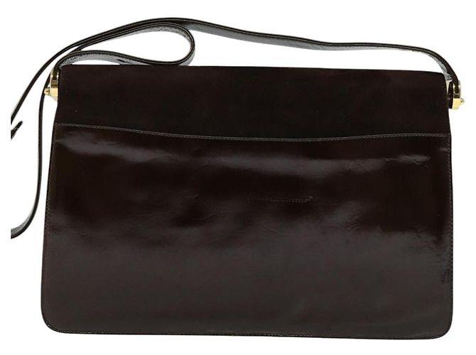 BALLY Borsa a Spalla in Pelle Scamosciata Marrone Scuro Oro Auth BA5436 D'oro - vista 3