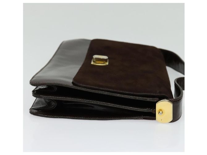 BALLY Borsa a Spalla in Pelle Scamosciata Marrone Scuro Oro Auth BA5436 D'oro - vista 5