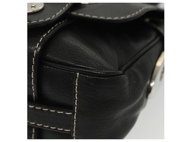 BALLY Schultertasche aus Leder Schwarz Silber Auth BA5493 - Ansicht 11