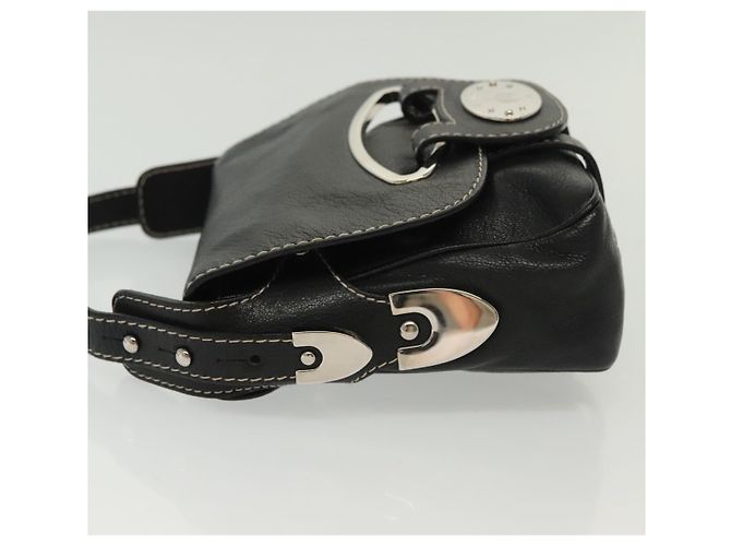 BALLY Schultertasche aus Leder Schwarz Silber Auth BA5493 - Ansicht 5