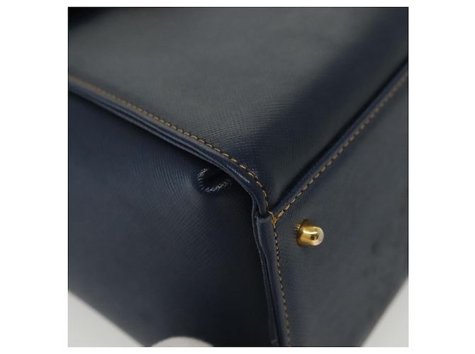 Valentino Borsa a mano in pelle blu navy e oro Auth BA5531 D'oro - vista 15
