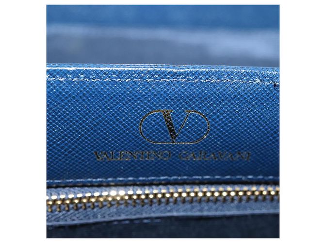 Valentino Borsa a mano in pelle blu navy e oro Auth BA5531 D'oro - vista 19
