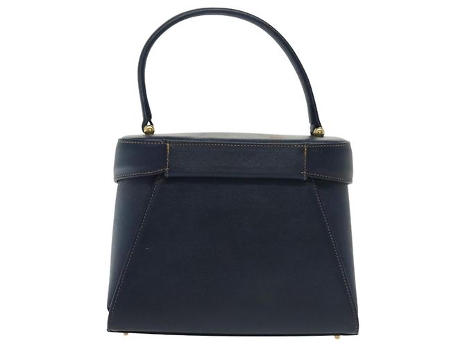 Valentino Borsa a mano in pelle blu navy e oro Auth BA5531 D'oro - vista 2
