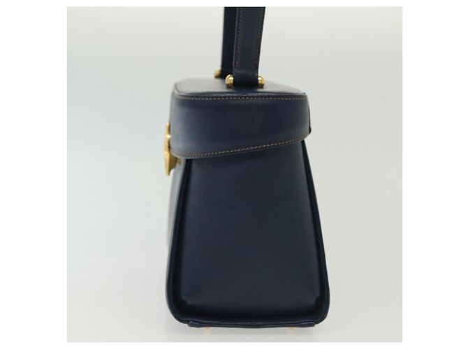 Valentino Borsa a mano in pelle blu navy e oro Auth BA5531 D'oro - vista 3