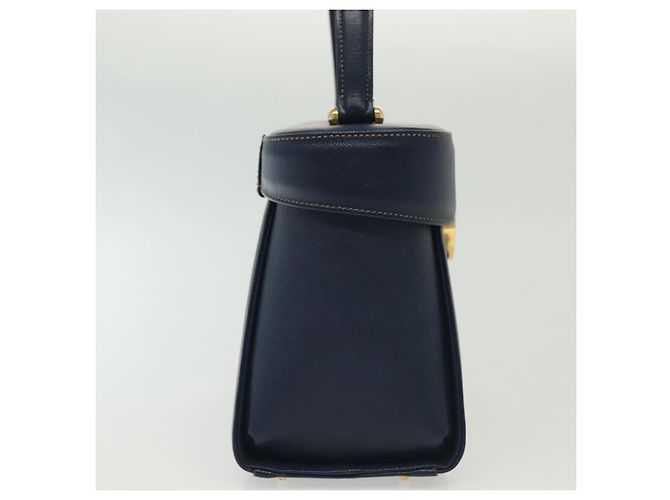 Valentino Borsa a mano in pelle blu navy e oro Auth BA5531 D'oro - vista 4