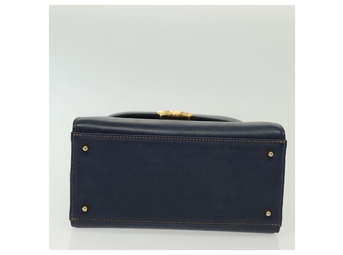 Valentino Borsa a mano in pelle blu navy e oro Auth BA5531 D'oro - vista 5