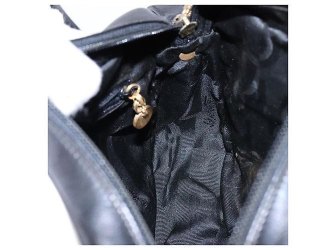 Borsa a Spalla Vala in Pelle Nera e Oro Auth BA5416 di Salvatore Ferragamo Nero D'oro - vista 18