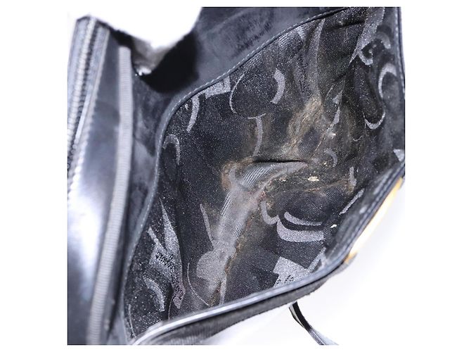 Borsa a Spalla Vala in Pelle Nera e Oro Auth BA5416 di Salvatore Ferragamo Nero D'oro - vista 21