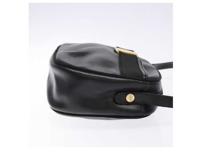 Borsa a Spalla Vala in Pelle Nera e Oro Auth BA5416 di Salvatore Ferragamo Nero D'oro - vista 4