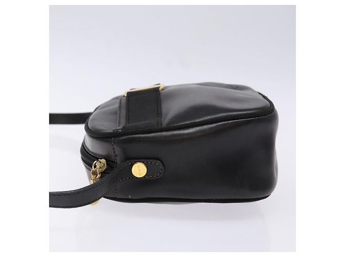 Borsa a Spalla Vala in Pelle Nera e Oro Auth BA5416 di Salvatore Ferragamo Nero D'oro - vista 5