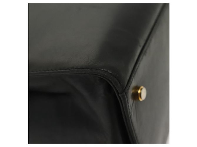 Sac à bandoulière Gancini en cuir noir et or Auth 137871 de Salvatore Ferragamo Doré - vue 10