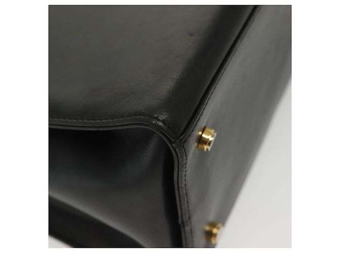 Sac à bandoulière Gancini en cuir noir et or Auth 137871 de Salvatore Ferragamo Doré - vue 12