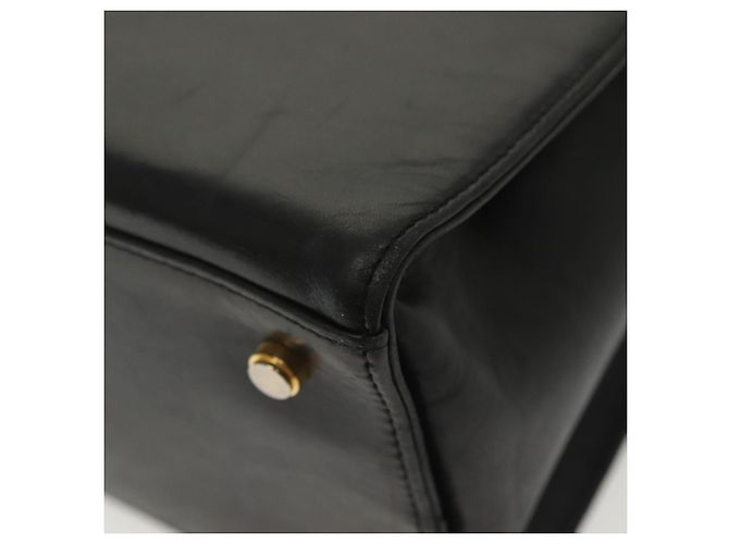 Sac à bandoulière Gancini en cuir noir et or Auth 137871 de Salvatore Ferragamo Doré - vue 13