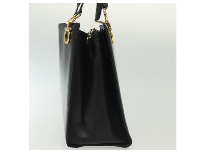Sac à bandoulière Gancini en cuir noir et or Auth 137871 de Salvatore Ferragamo Doré - vue 5
