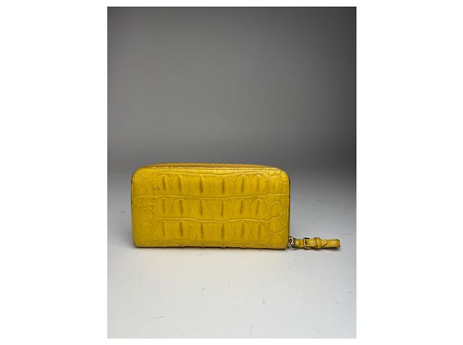 Vintage Miu Miu Leather Wallet Yellow - view 2