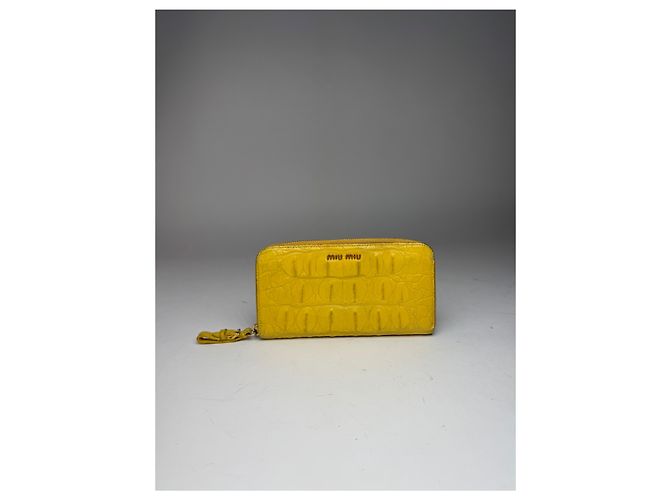 Vintage Miu Miu Leather Wallet Yellow - view 4
