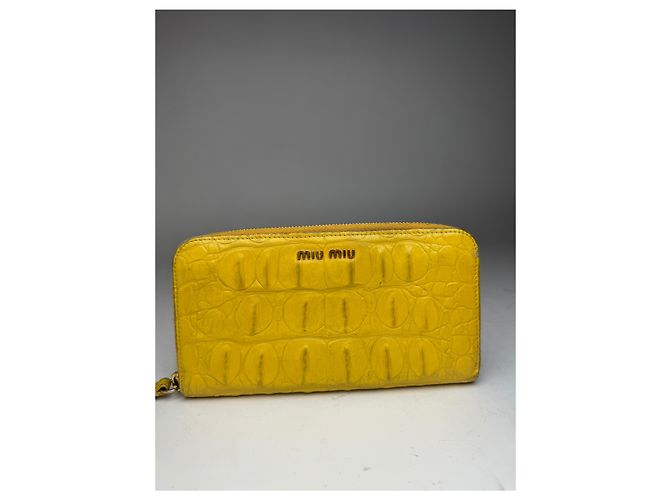 Vintage Miu Miu Leather Wallet Yellow - view 8