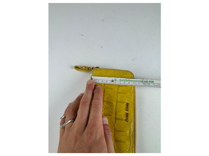 Vintage Miu Miu Leather Wallet Yellow - view 9