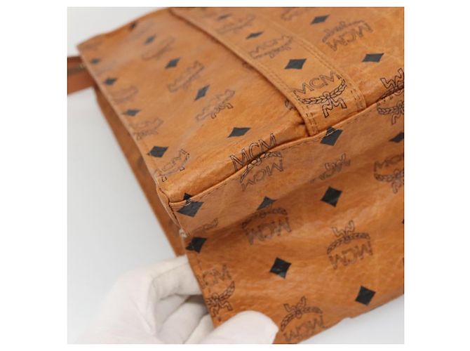 Borsa a Spalla MCM Logogram Vicetos PVC Marrone Oro Auth gh521 D'oro - vista 13