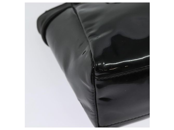Borsa a Mano Salvatore Ferragamo Vala Smalto 2 vie Nero Oro Auth bs28916 - vista 14