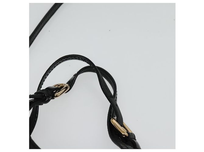 Borsa a Mano Salvatore Ferragamo Vala Smalto 2 vie Nero Oro Auth bs28916 - vista 8