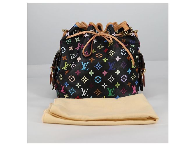 Noe LOUIS VUITTON Monogramm Multicolor Petit Noé Tasche Schwarz M42230 Auth 135262V - Ansicht 12