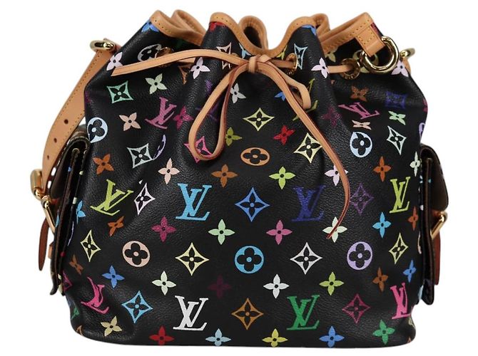 Noe LOUIS VUITTON Monogramm Multicolor Petit Noé Tasche Schwarz M42230 Auth 135262V - Ansicht 13