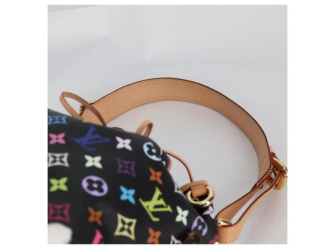 Noe LOUIS VUITTON Monogramm Multicolor Petit Noé Tasche Schwarz M42230 Auth 135262V - Ansicht 14