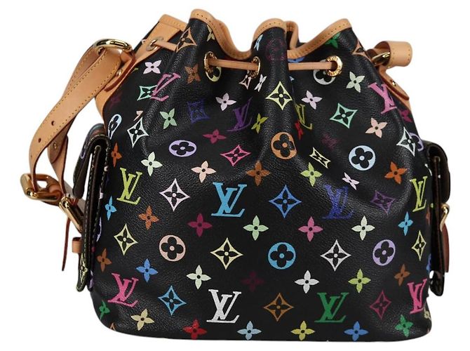 Noe LOUIS VUITTON Monogramm Multicolor Petit Noé Tasche Schwarz M42230 Auth 135262V - Ansicht 2