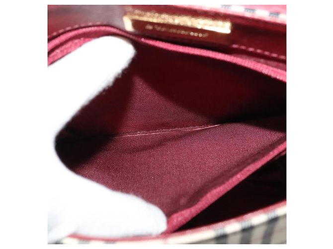 Burberry Borsa a Spalla Nova Check in Tela Beige Oro Auth BA5440 D'oro - vista 20