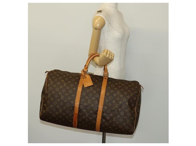 LOUIS VUITTON Borsa Boston Monogram Keepall 55 M41424 LV Auth 139020 Monogramma - vista 23