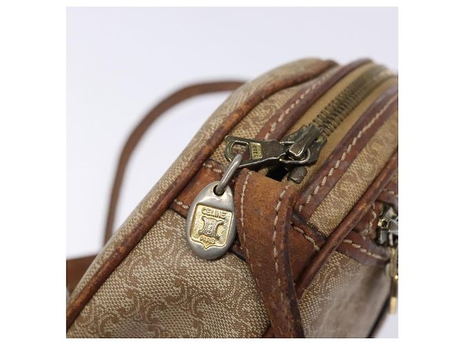 Céline Borsa a Spalla in Tela Macadam CELINE PVC Beige Oro Auth gh675 D'oro - vista 15