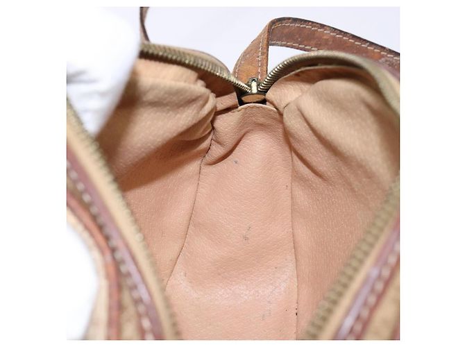 Céline Borsa a Spalla in Tela Macadam CELINE PVC Beige Oro Auth gh675 D'oro - vista 19