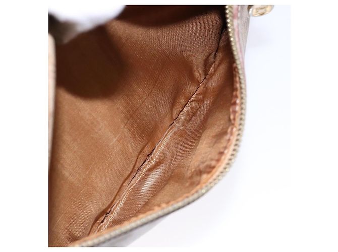 Céline Borsa a Spalla in Tela Macadam CELINE PVC Beige Oro Auth gh675 D'oro - vista 21