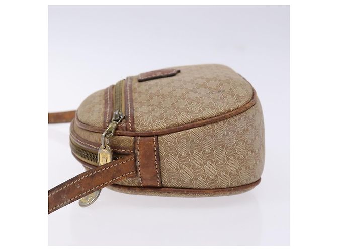 Céline Borsa a Spalla in Tela Macadam CELINE PVC Beige Oro Auth gh675 D'oro - vista 5