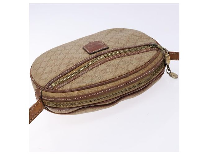 Céline Borsa a Spalla in Tela Macadam CELINE PVC Beige Oro Auth gh675 D'oro - vista 6