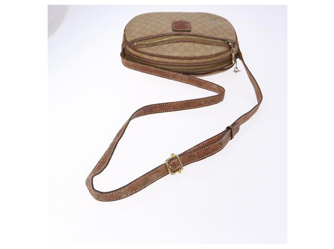 Céline Borsa a Spalla in Tela Macadam CELINE PVC Beige Oro Auth gh675 D'oro - vista 7