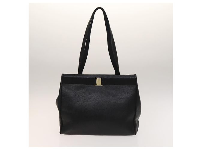 Borsa Tote in Pelle Salvatore Ferragamo 2Set Nera Auth gh736 Nero - vista 10