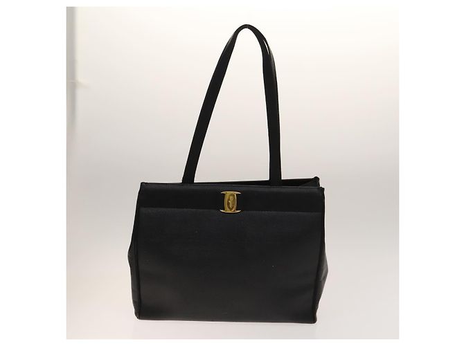 Borsa Tote in Pelle Salvatore Ferragamo 2Set Nera Auth gh736 Nero - vista 2