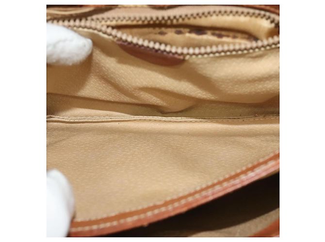 Céline Borsa a Spalla in Tela Macadam CELINE in Pelle PVC Marrone Oro Auth gh672 D'oro - vista 18