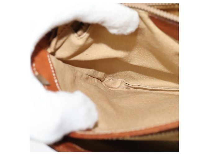 Céline Borsa a Spalla in Tela Macadam CELINE in Pelle PVC Marrone Oro Auth gh672 D'oro - vista 20