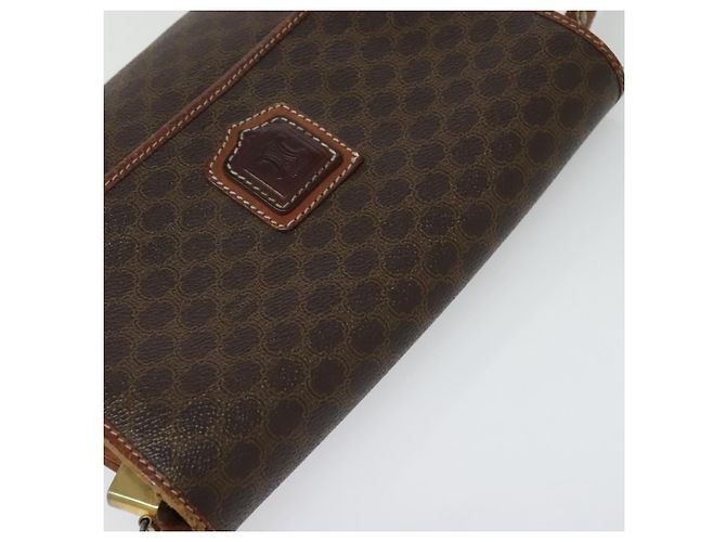 Céline Borsa a Spalla in Tela Macadam CELINE in Pelle PVC Marrone Oro Auth gh672 D'oro - vista 6