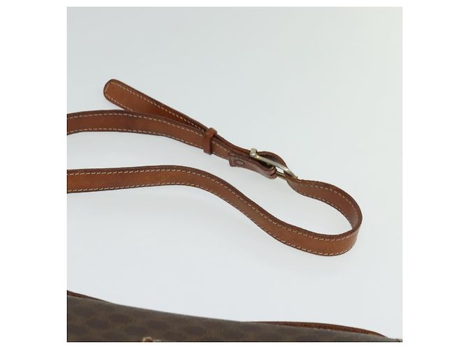 Céline Borsa a Spalla in Tela Macadam CELINE in Pelle PVC Marrone Oro Auth gh672 D'oro - vista 8