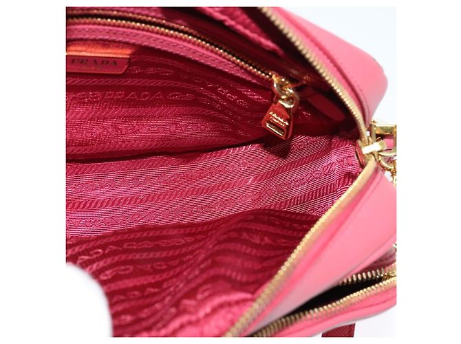 Saffiano Borsa a Spalla PRADA in Pelle Safiano Rosa Oro BT1010 Auth 137816 D'oro - vista 17