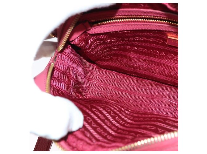 Saffiano Borsa a Spalla PRADA in Pelle Safiano Rosa Oro BT1010 Auth 137816 D'oro - vista 18