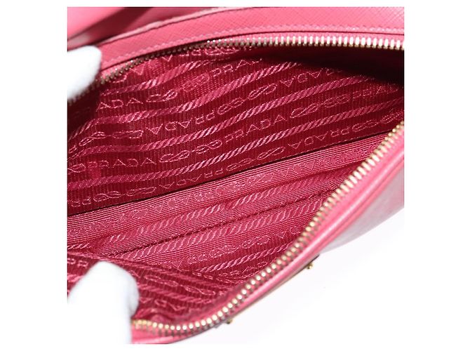 Saffiano Borsa a Spalla PRADA in Pelle Safiano Rosa Oro BT1010 Auth 137816 D'oro - vista 19